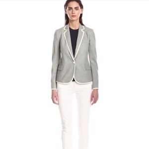 Women's Gray Blazer with White Trim